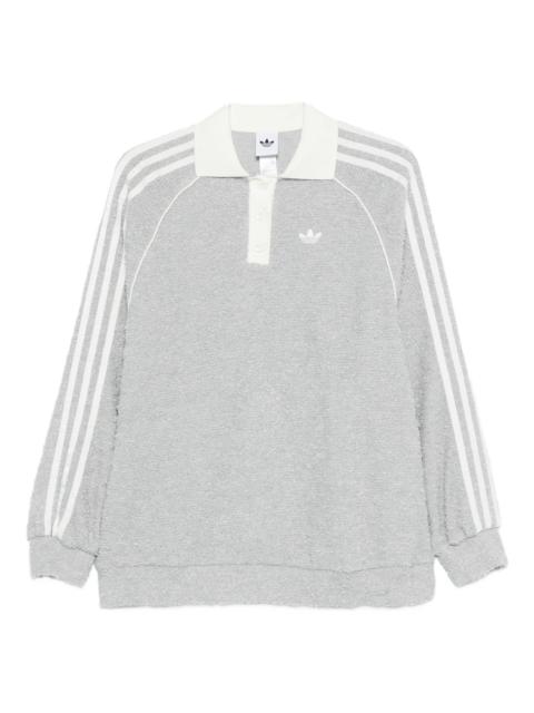adidas Adidas Three-stripe Bouclé Polo Top