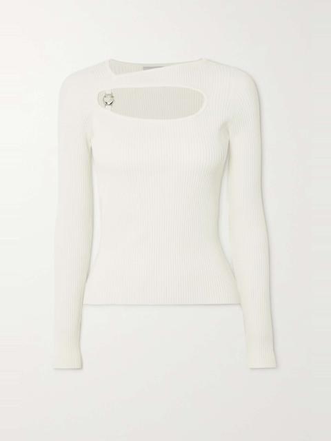 COPERNI Embellished cutout ribbed-knit top