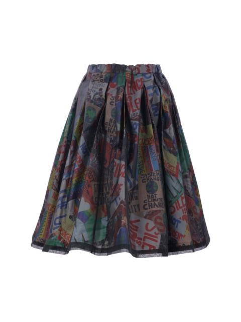 Comme Des Garçons printed pleated skirt