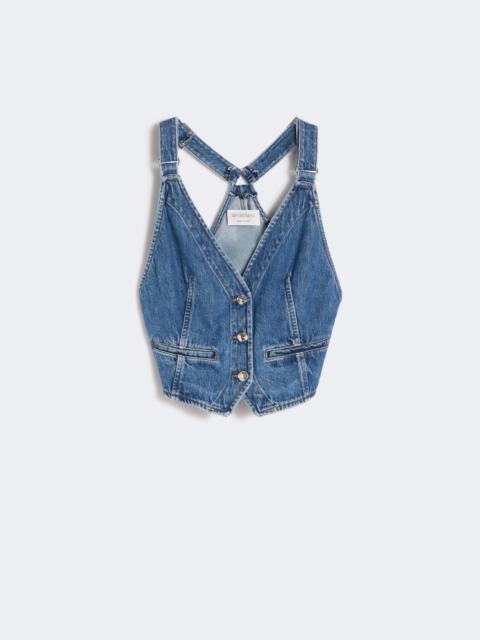 Sportmax DAMA Slim-fit denim gilet - MIDNIGHTBLUE