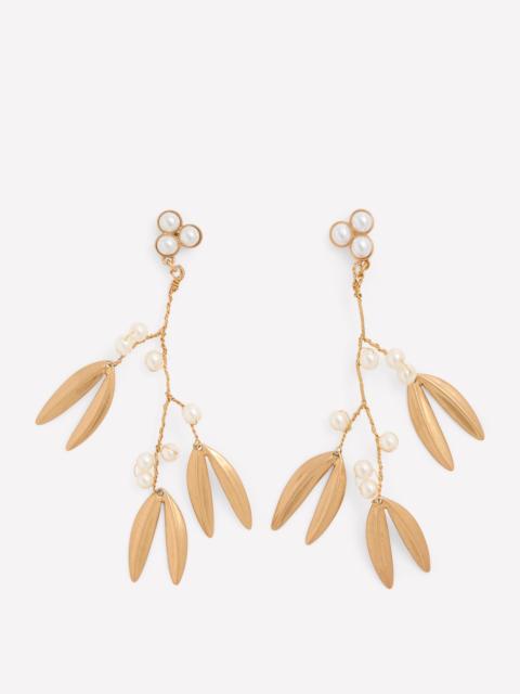 BODEN Festive Metal Earrings-Pearl