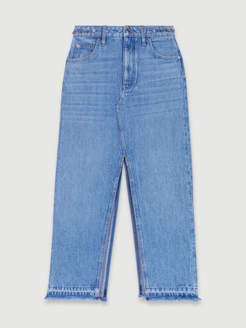 maje Long denim skirt