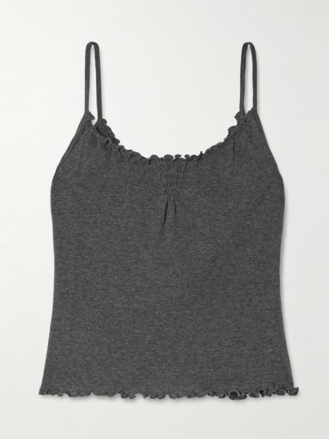 DEIJI STUDIOS Flounce Shirred Cotton And Wool-blend Tank