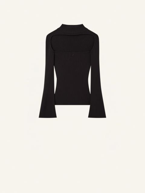 courrèges HYPERBOLE LS RIB KNIT SWEATER
