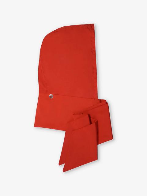 maje Clover-Embellished Tie-Up Woven Hood