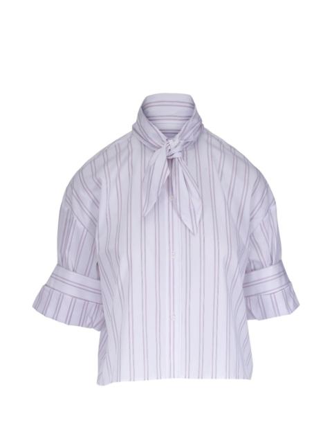 TWP striped tie blouse
