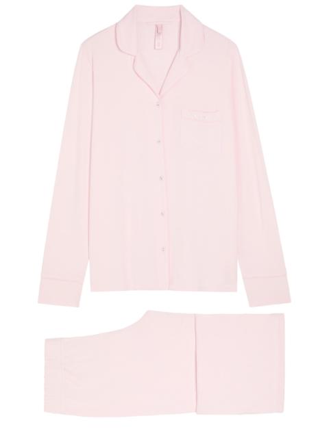 Skims Logo-embroidered Stretch-modal Pyjama set