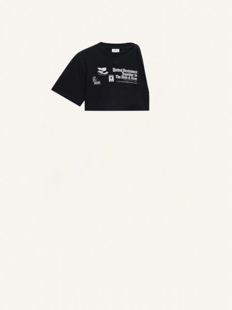 courrèges PRINTED CROPPED TWISTED T-SHIRT