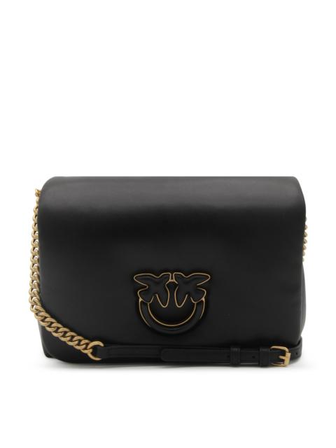 PINKO black leather love bag click puff shoulder bag