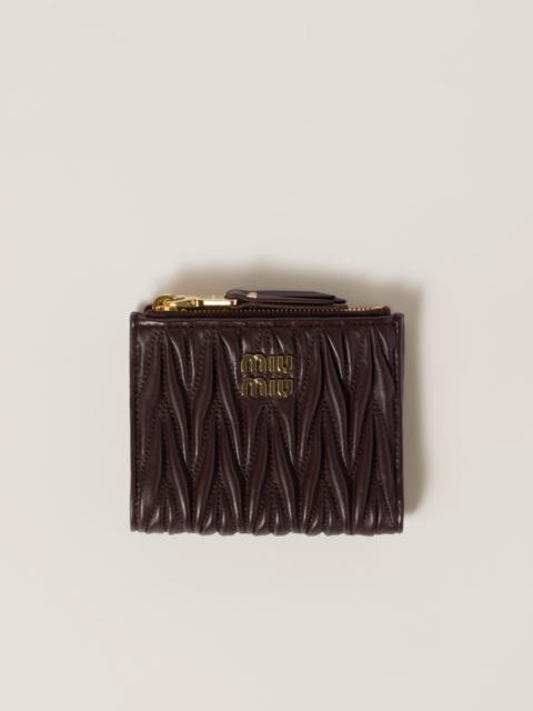 Miu Miu Matelassé nappa leather small wallet