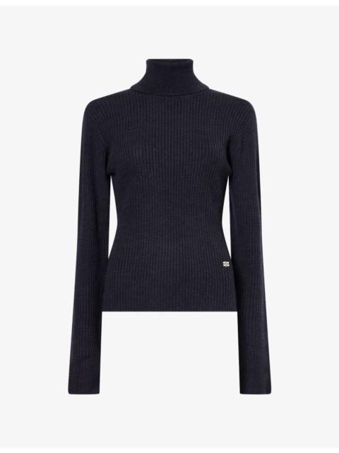 GANNI Ribbed Turtleneck Wool-Blend Jumper