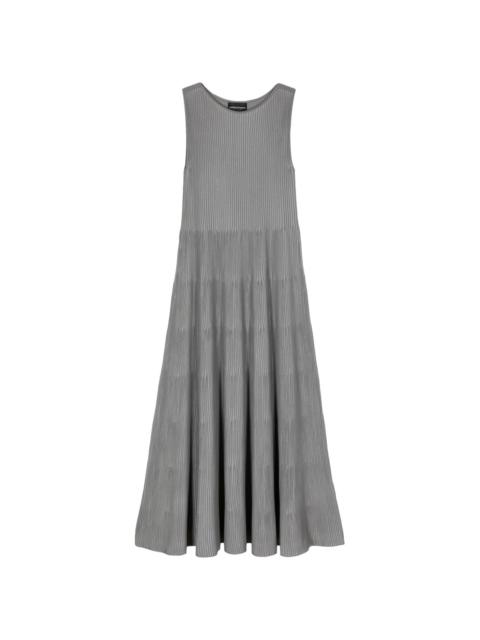 EMPORIO ARMANI sleeveless ribbed midi dress