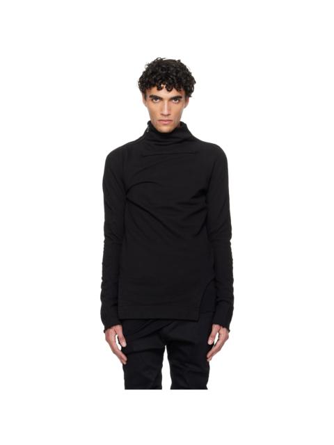 Julius Black Arched Hem High Neck Sweatshirt