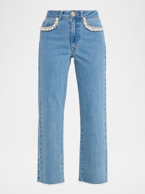 GENERATION LOVE Baylor Embellished Straight-Leg Jeans