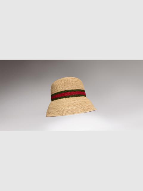 GUCCI 길쌈된 밀짚 물통 모자