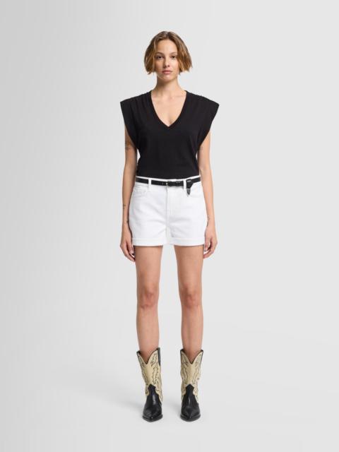 7 For All Mankind Broken Twill Mid Roll Short In White