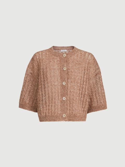 Brunello Cucinelli Linen dazzling cable openwork cardigan