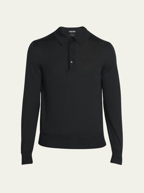 TOM FORD Men's Cashmere-Silk Polo Sweater