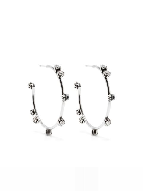 crystal-embellished hoop earrings