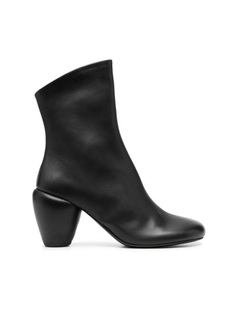 80mm leather ankle boots