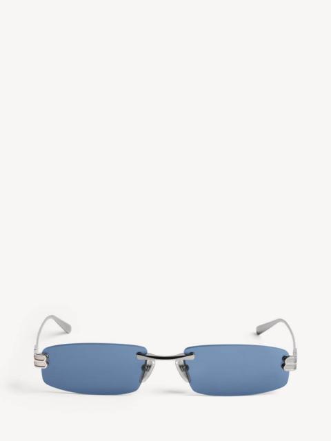 BALENCIAGA Women's Gossip Rectangle M Sunglasses in Dark Ruthenium/blue