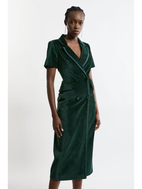 KAREN MILLEN Tall Velvet Grois Grain Double Breasted Blazer