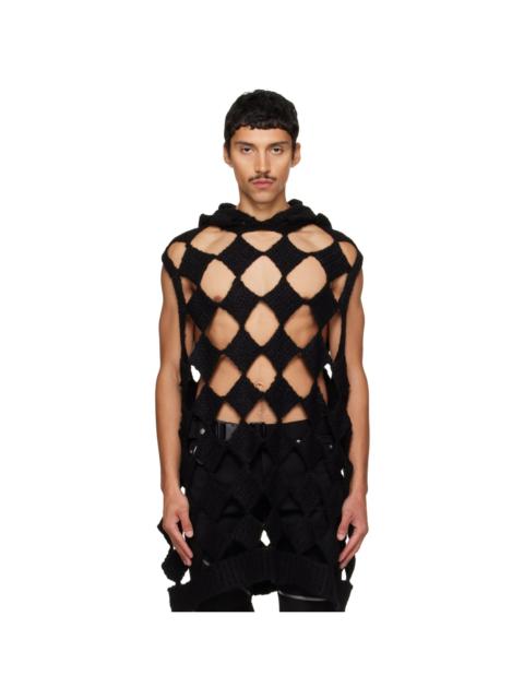 Rick Owens Black Tower Sarutanya Hooded Tank Top