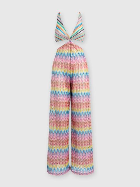 Missoni Cotton-blend patchwork jumpsuit with cut-out details