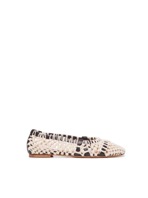 GABRIELA HEARST Armar Ballerina Shoe in Cream Crochet