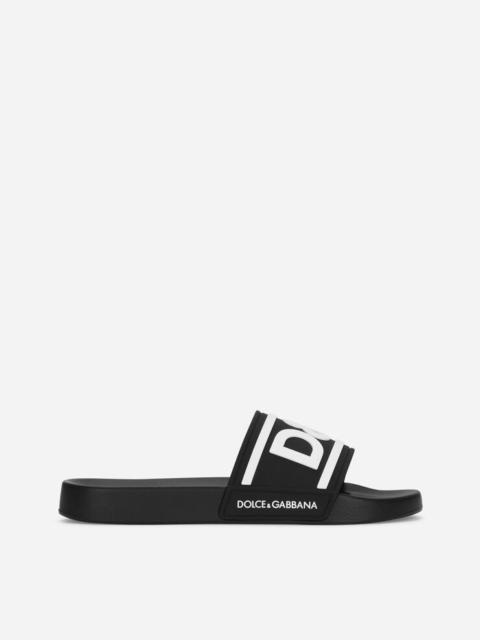 Dolce & Gabbana Rubber beachwear sliders with DG logo