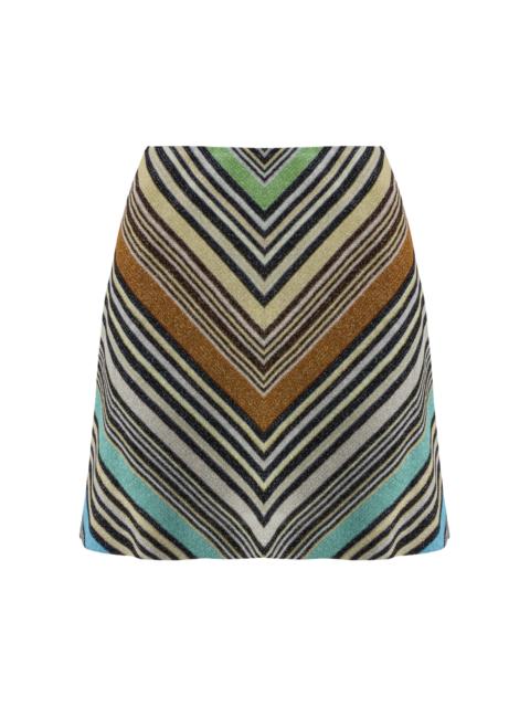 Missoni Chevron Raschel Mini Skirt stripe