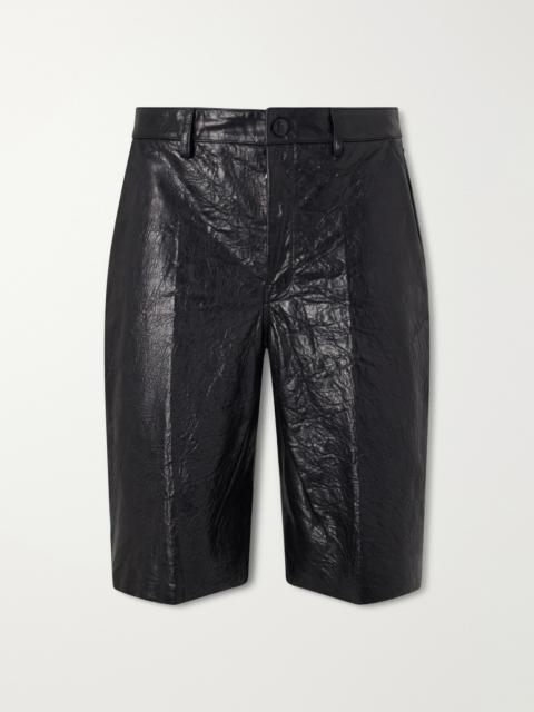 Rick Owens Straight-Leg Full-Grain Leather Shorts