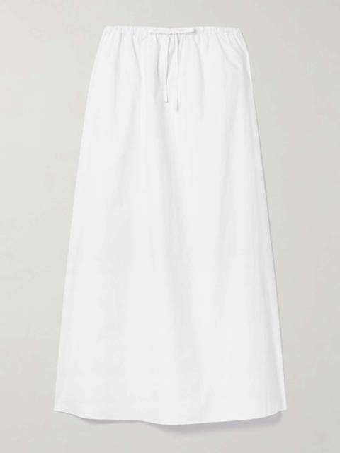 MATTEAU Organic cotton-poplin midi skirt White