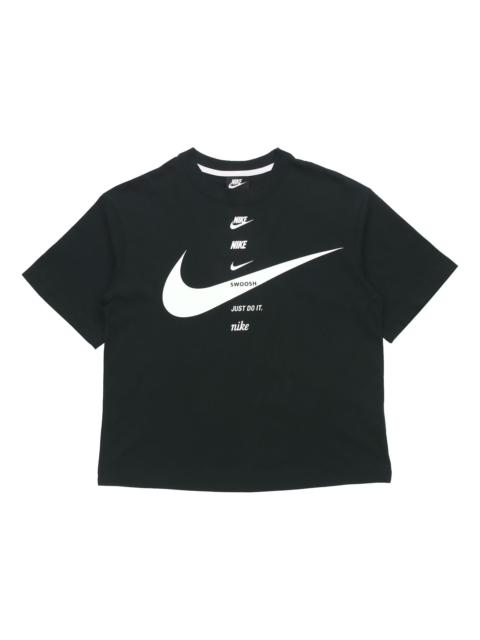 Nike Sportswear Classic Element Printing Loose Fit Short Sleeve Black CU5683-010
