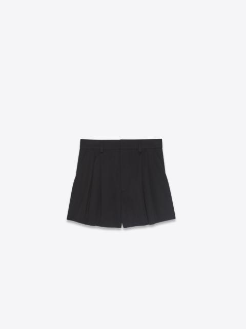 SAINT LAURENT pleated shorts in wool twill