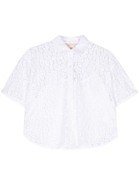 MICHAEL KORS leopard corded-lace shirt