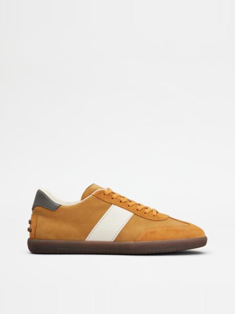 Tod's TOD'S TABS SNEAKERS IN SUEDE E NUBUCK - YELLOW, WHITE, GREY