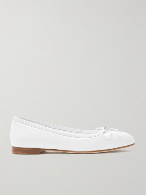 Manolo Blahnik Veralli Bow-detailed Leather Ballet Flats
