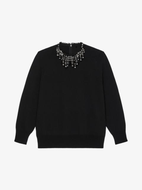 Givenchy SWEATER IN WOOL AND CASHMERE WITH PEARL EMBROIDERY