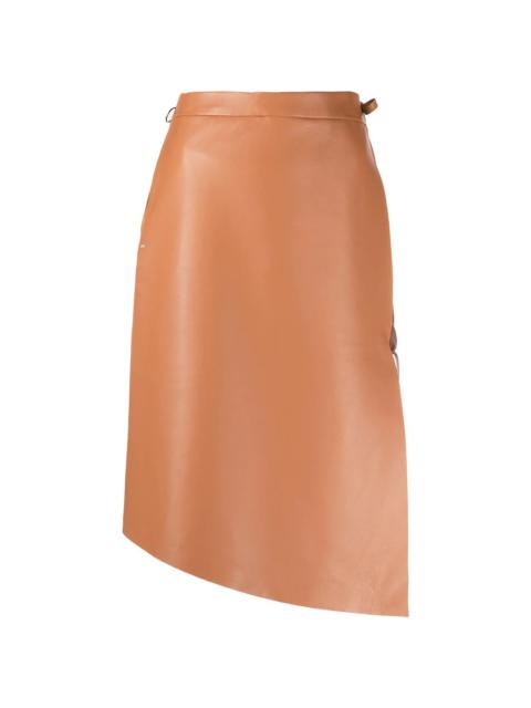 Off-White leather midi skirt