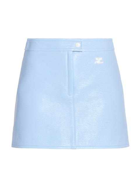 courrèges Women's Reedition Vinyl A-Line Miniskirt - Sky