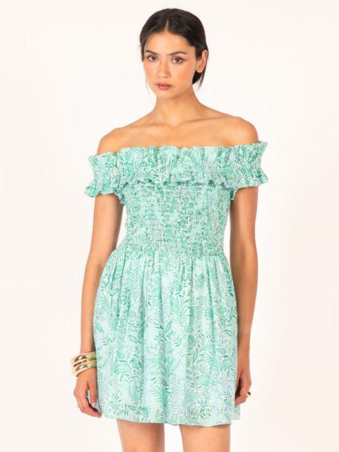 Poupette St Barth Mini Dress Amber - Green Palmarosa