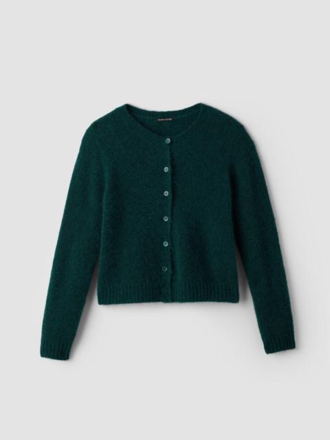 EILEEN FISHER Mohair Plush Mélange Crew Neck Cardigan