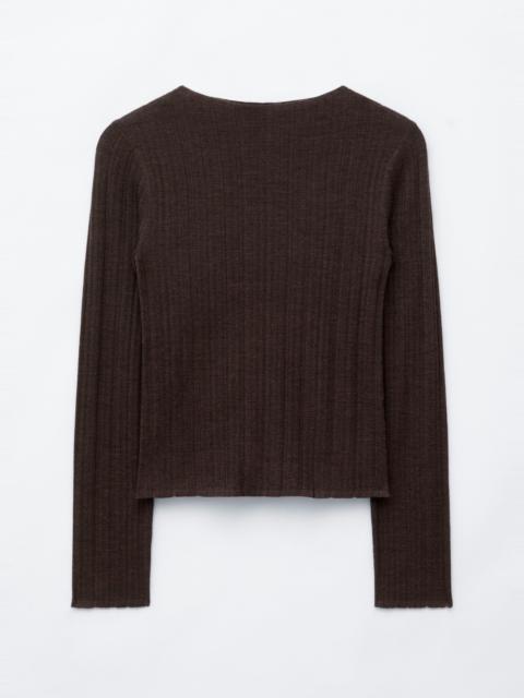 & Other Stories Rib-Knit Wool Boatneck Top