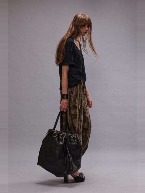 BALLOON PANTS WITH DOUBLE SEAM - OLIVE FLORAL - R13