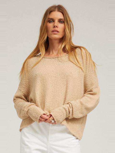 SPRWMN COTTON BOUCLÉ OFF SHOULDER SWEATER