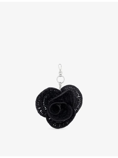 The Kooples Flower Raffia Bag Charm