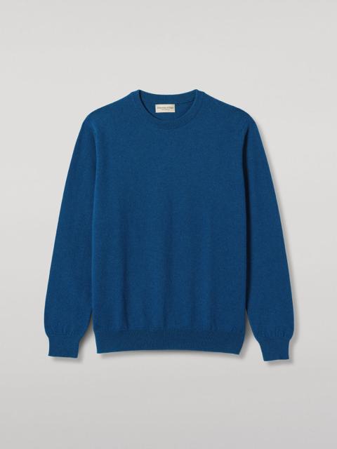 Johnstons of Elgin Reuben Blue Cashmere Crew Jumper