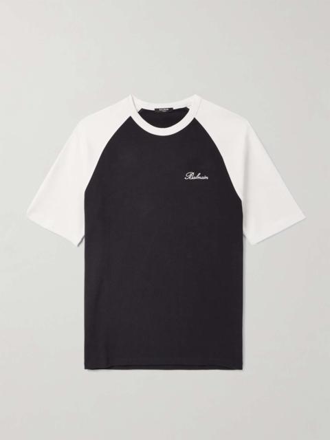 Slim-Fit Logo-Embroidered Stretch-Cotton Jersey T-Shirt