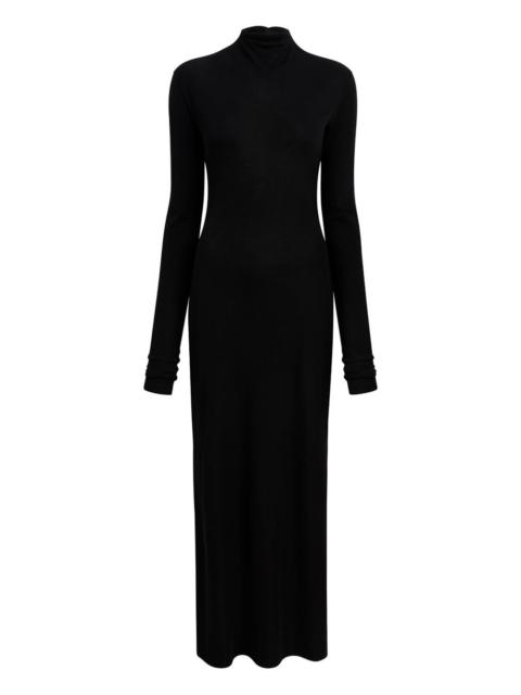 KHAITE long-sleeve mock-neck maxi dress